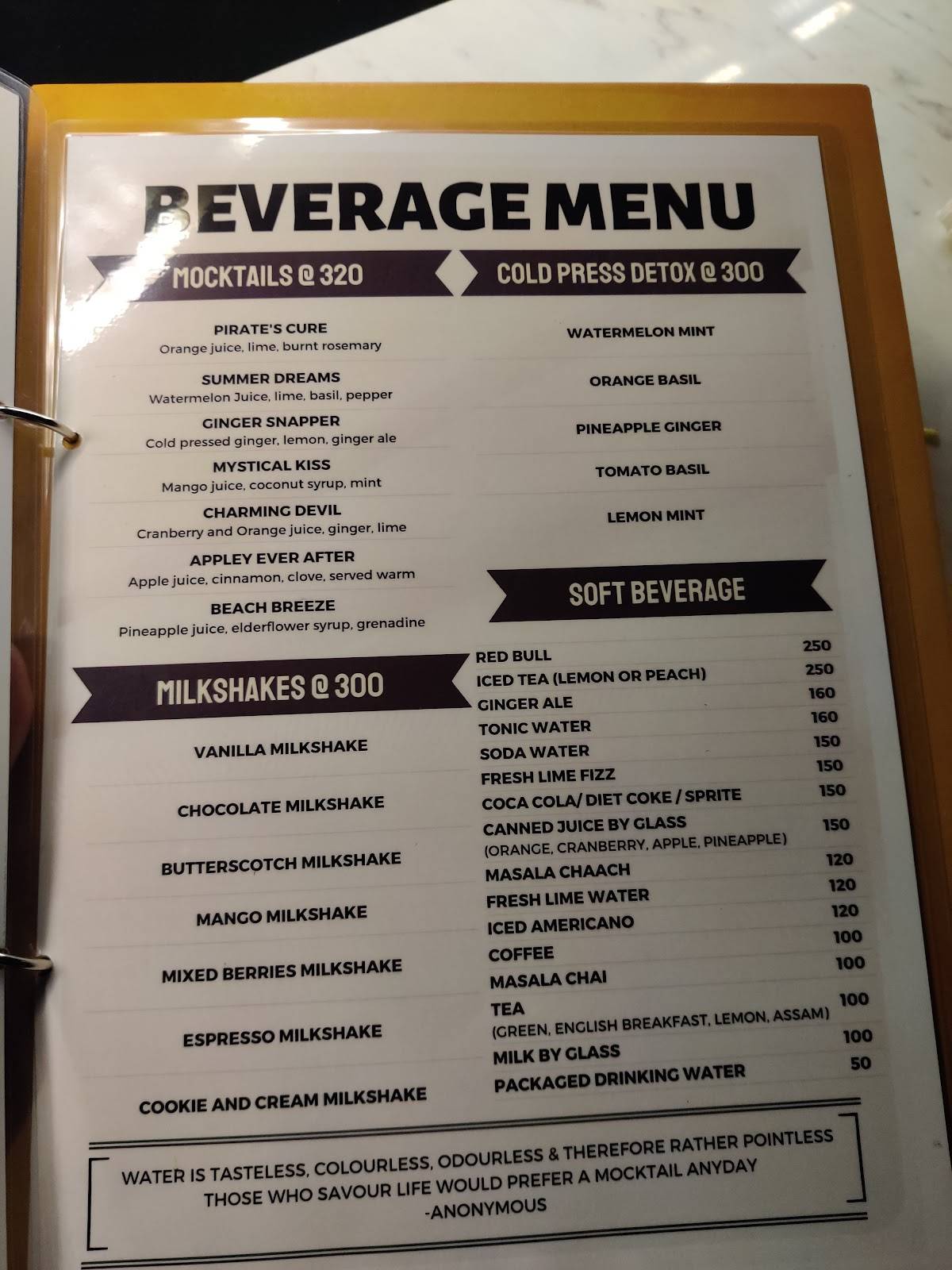 Grapevine - Rooftop Tavern menu