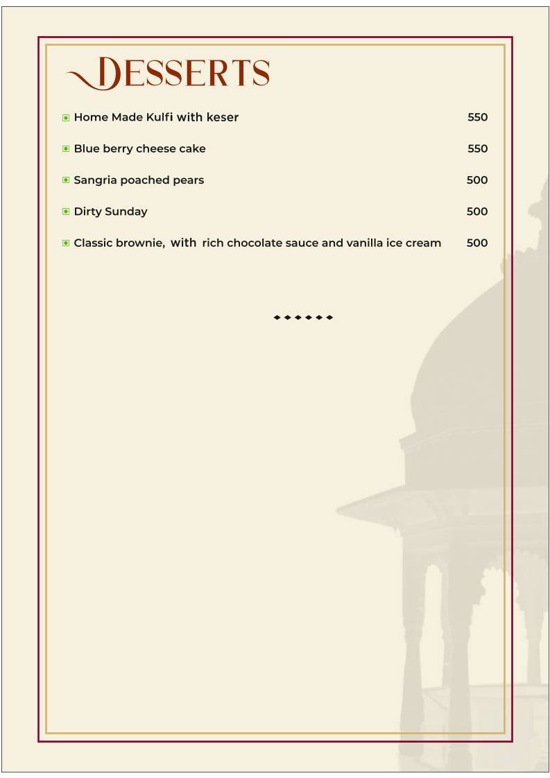 Sangria - An art of Mixology menu
