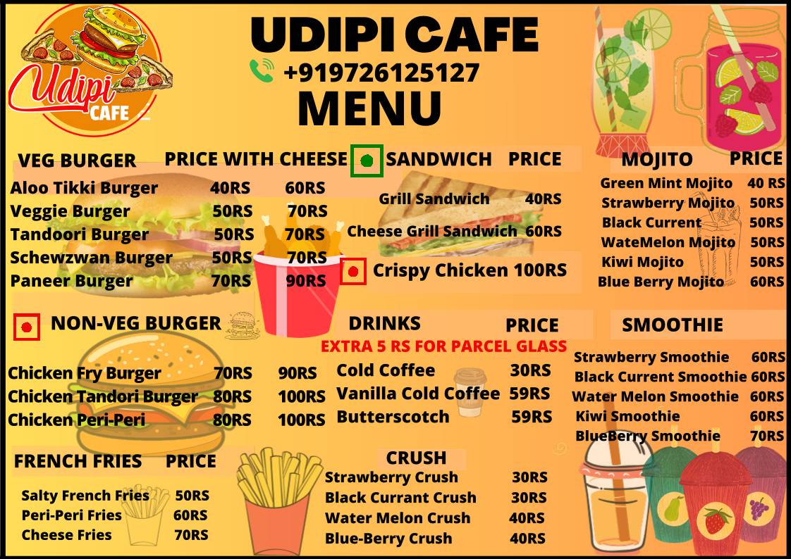 Udipi Cafe- Best Cafe In Nargol menu