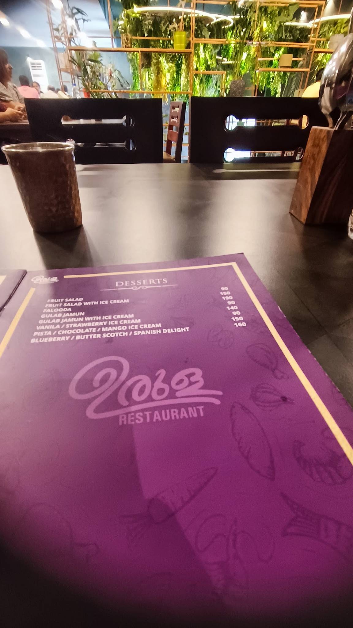 Urula restaurant menu