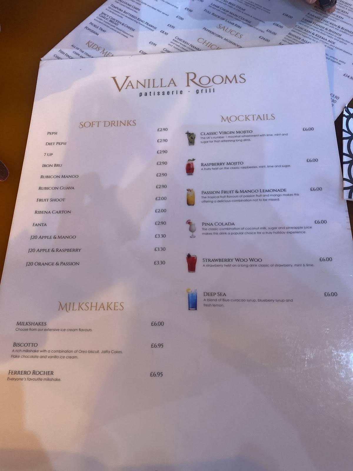 Menu at Vanilla Rooms Pâtisserie - Desserts And Food, Bradford