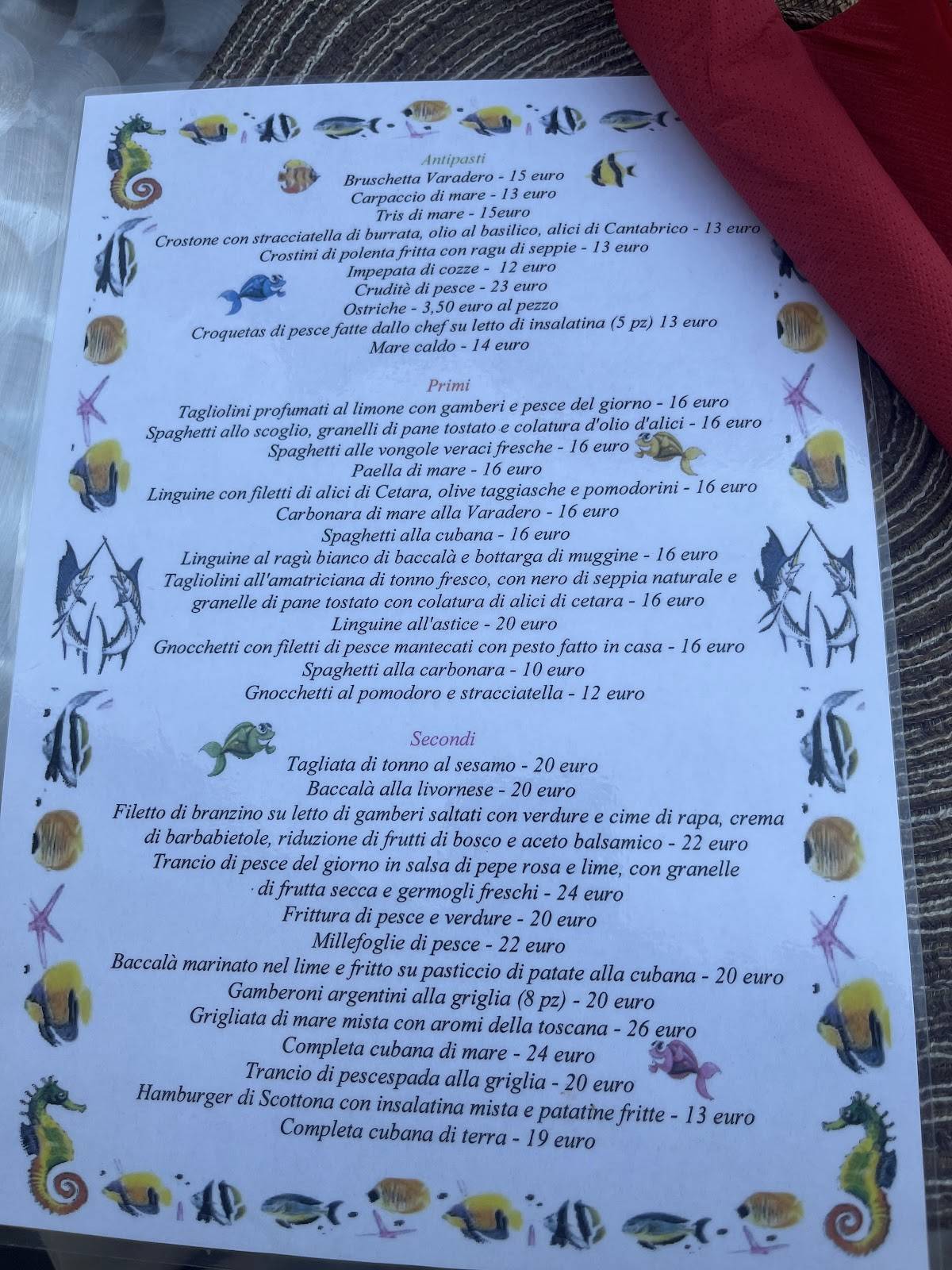 Menu di Varadero 