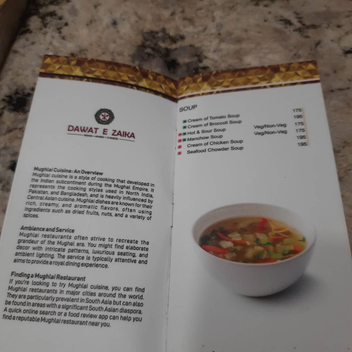 Dawat e Zaika menu