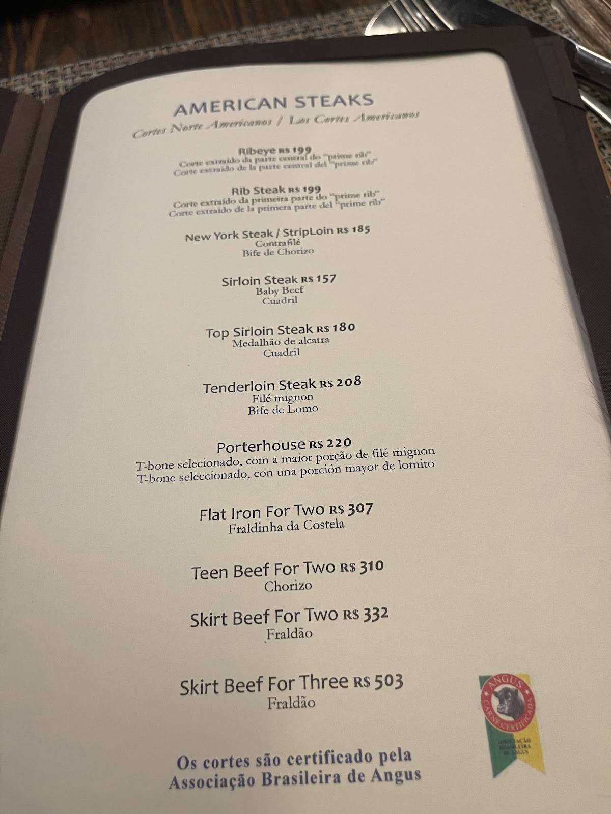 Varanda Jardins cardápio