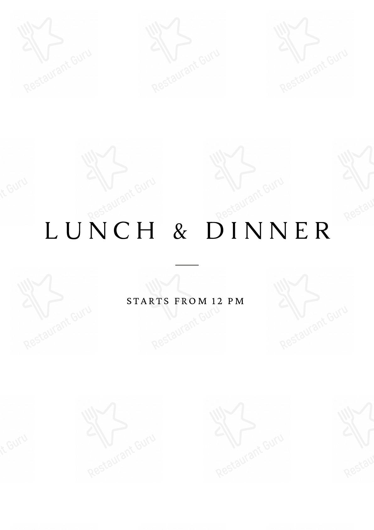InDa Café menu - meals and drinks
