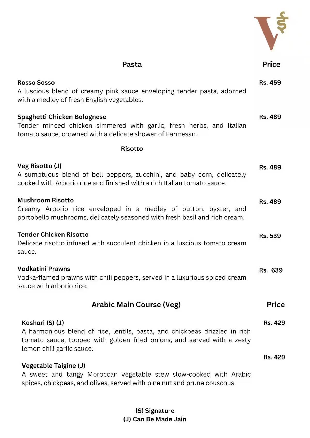 Vee Collaborative Kitchen & Bar Thane menu