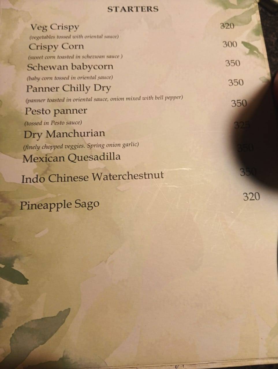 Veranda Rooftop Restro Cafe menu