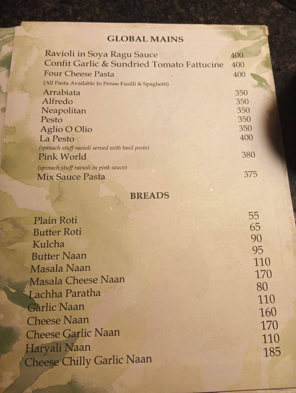 Veranda Rooftop Restro Cafe menu