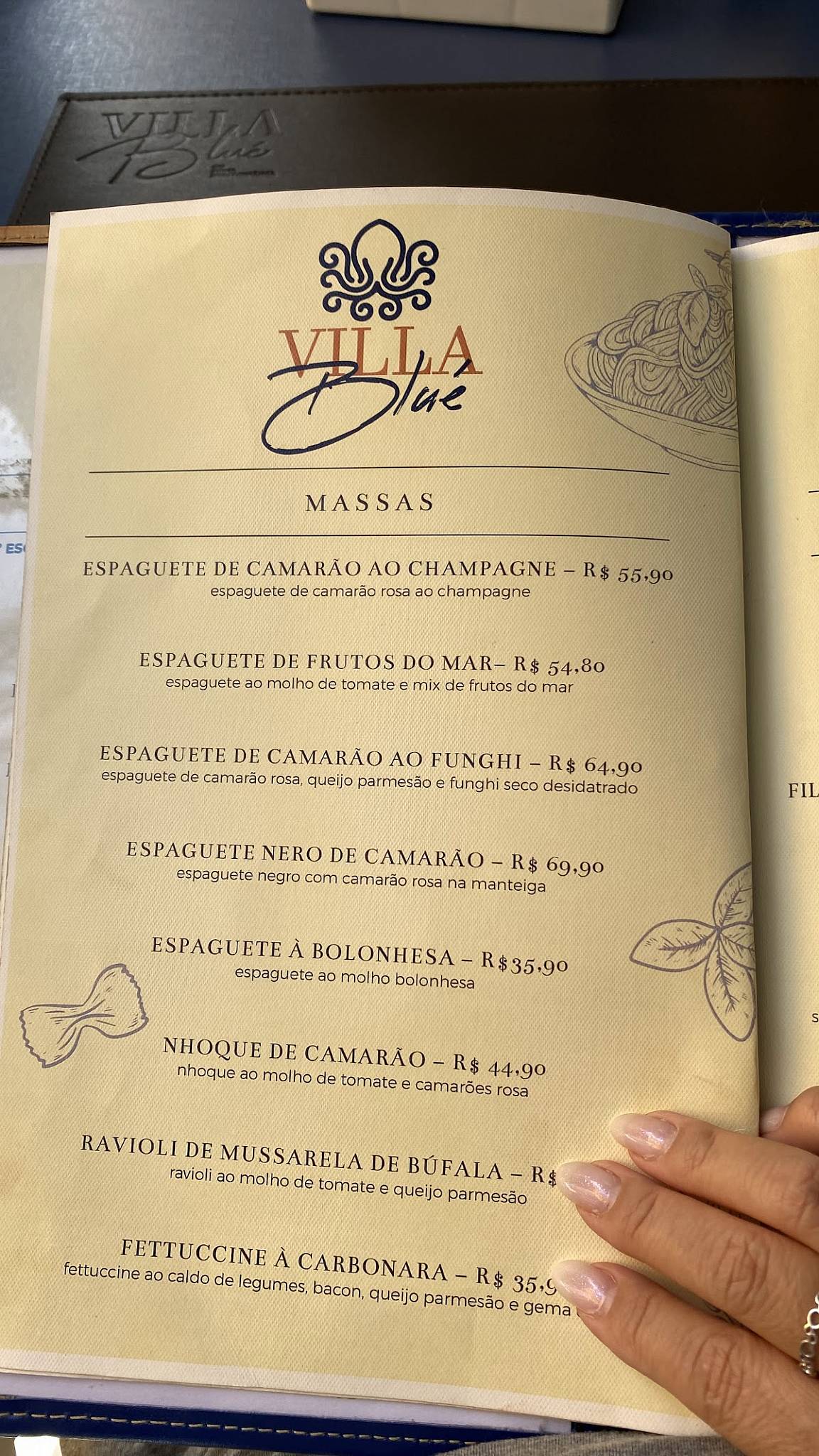 Villa Blué cardápio