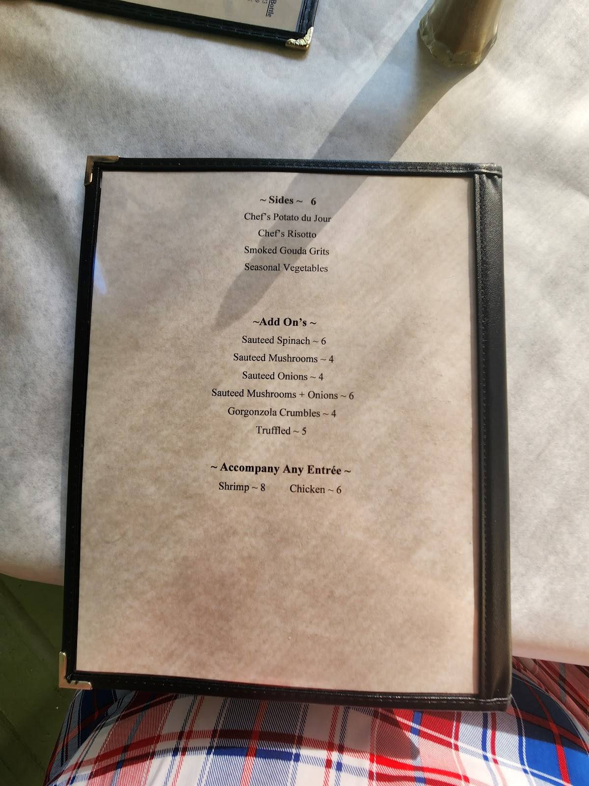 Menu at Vintage On 5th restaurant, Crystal River