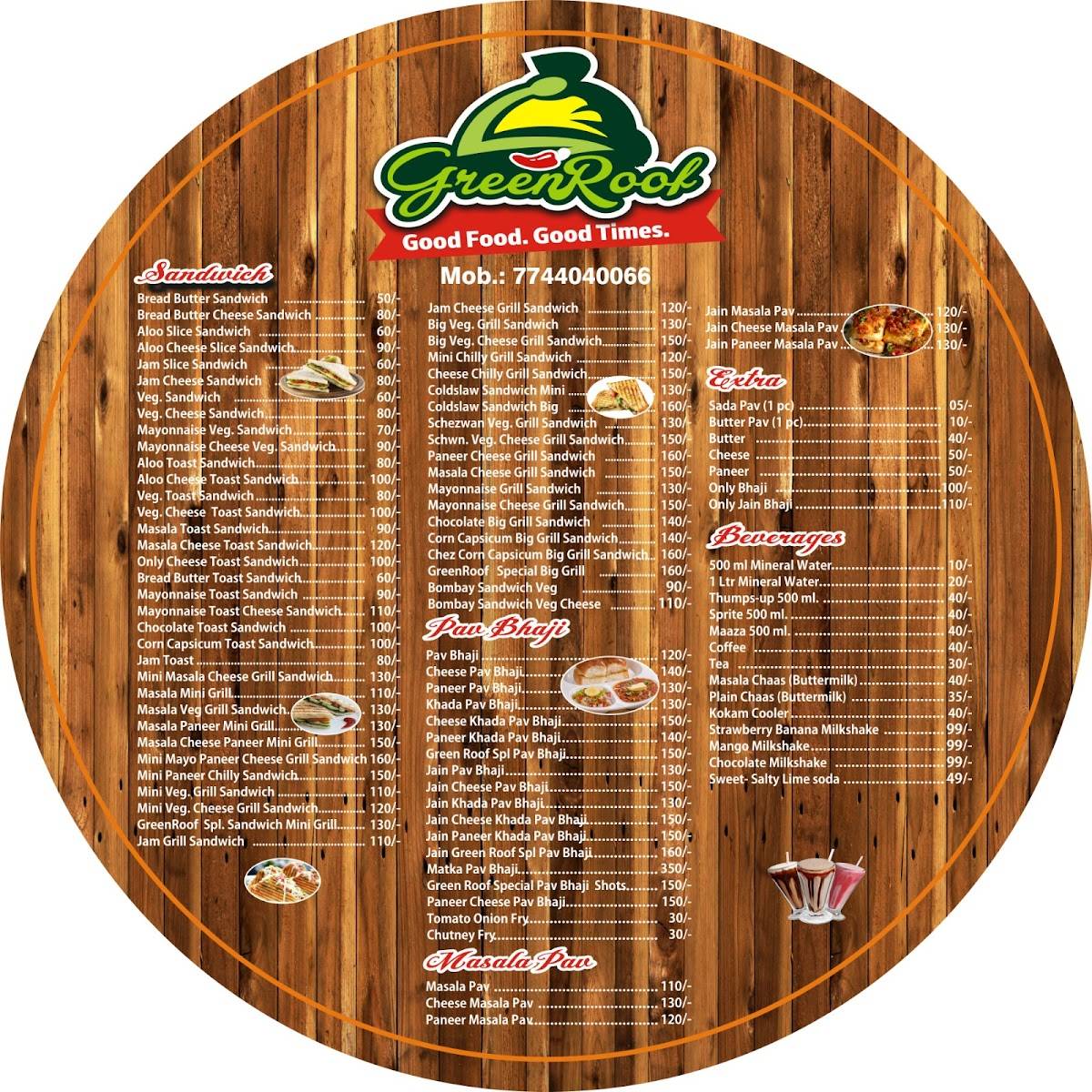 GreenRoof Foodjoint menu