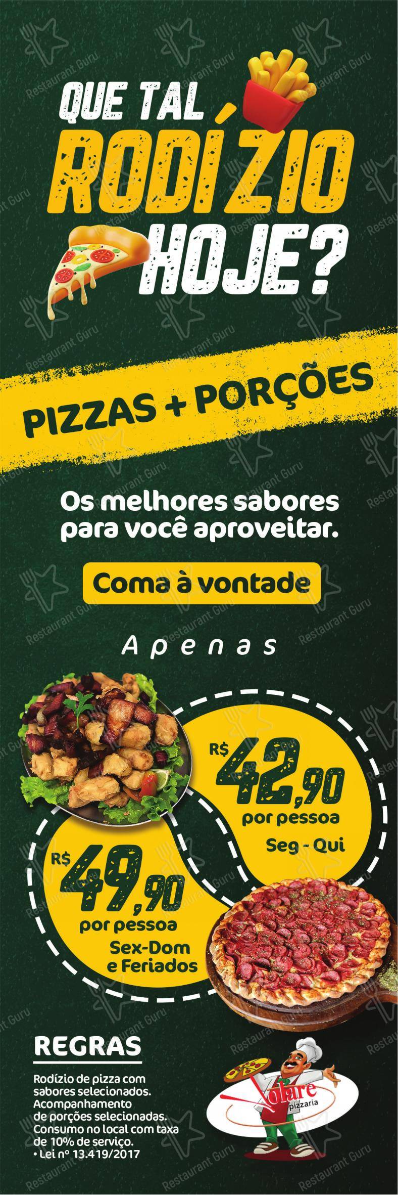 Menu para Volare Pizzarias • Tatuquara restaurante
