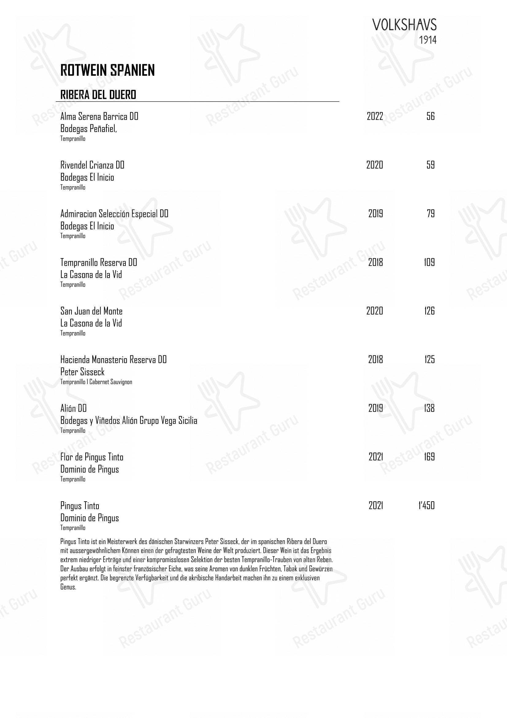 Коктейльная карта per Volkshaus 1914 ristorante