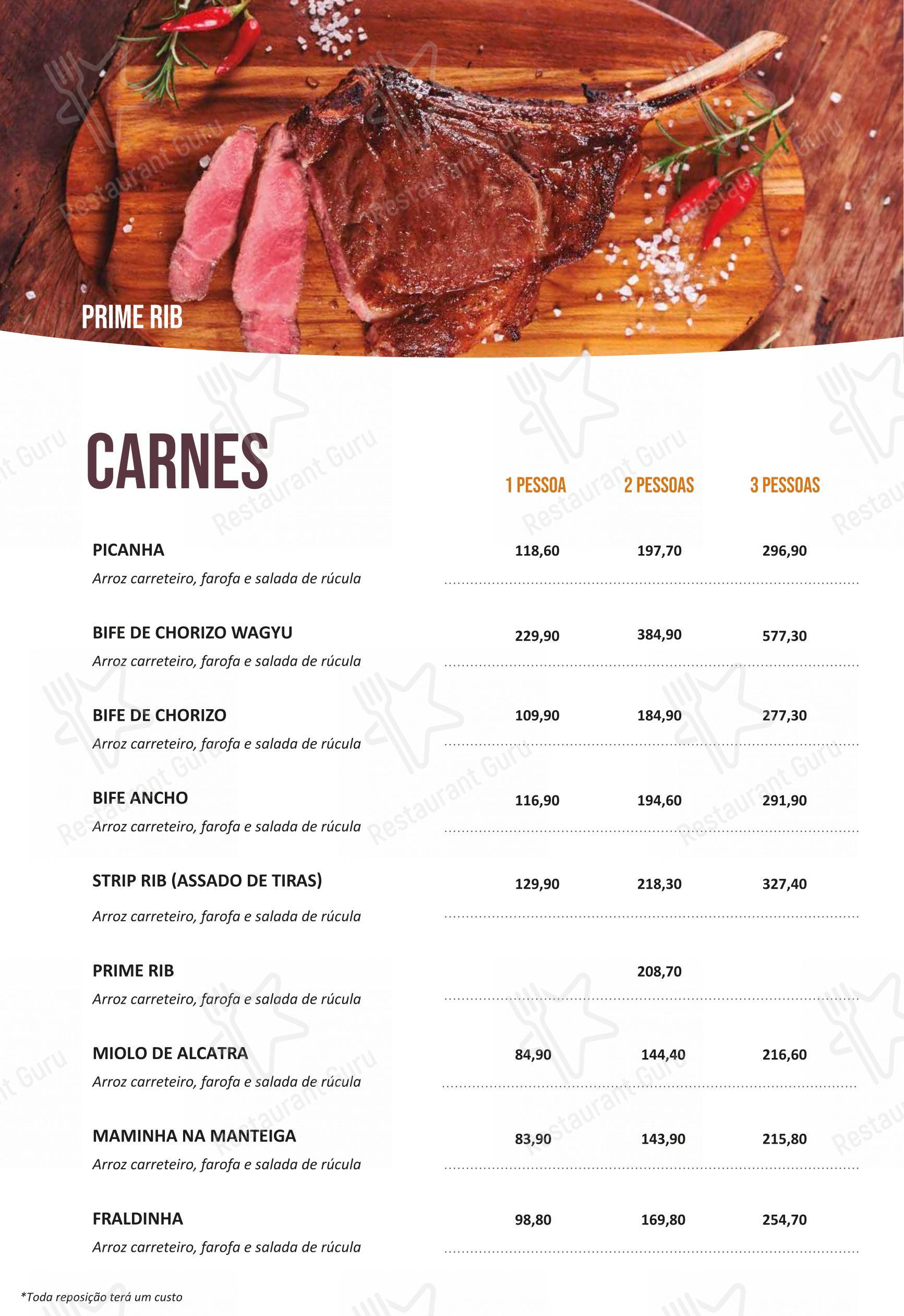 Menu bar para WO Brasa & Pizza pizzaria