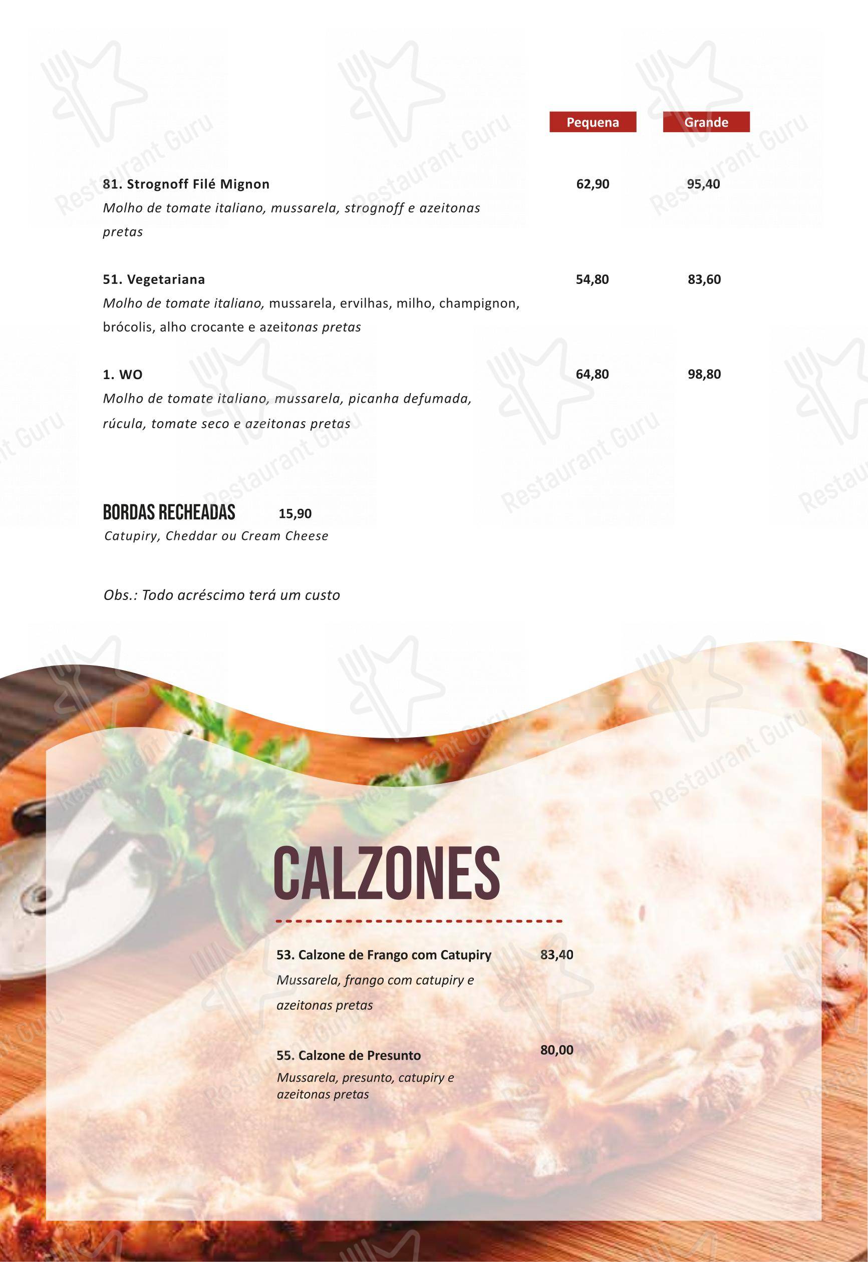 WO Brasa & Pizza em Valinhos - Menu