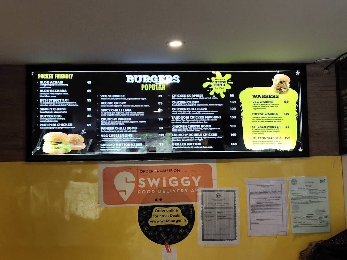 Wat-a-Burger menu