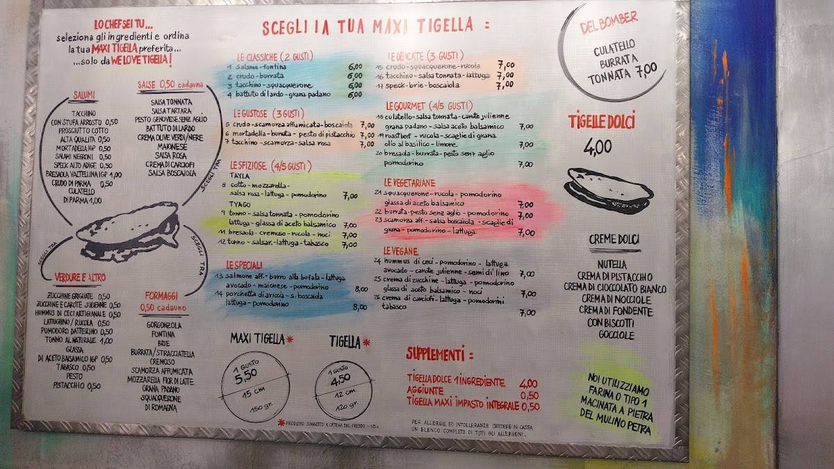 Menu di We love Tigella 