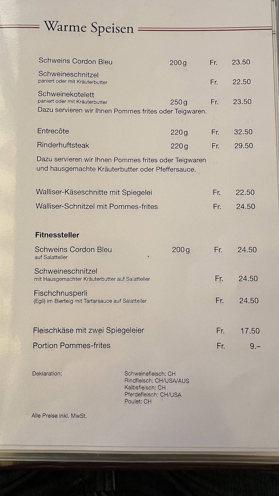 Menu di Weingarten 