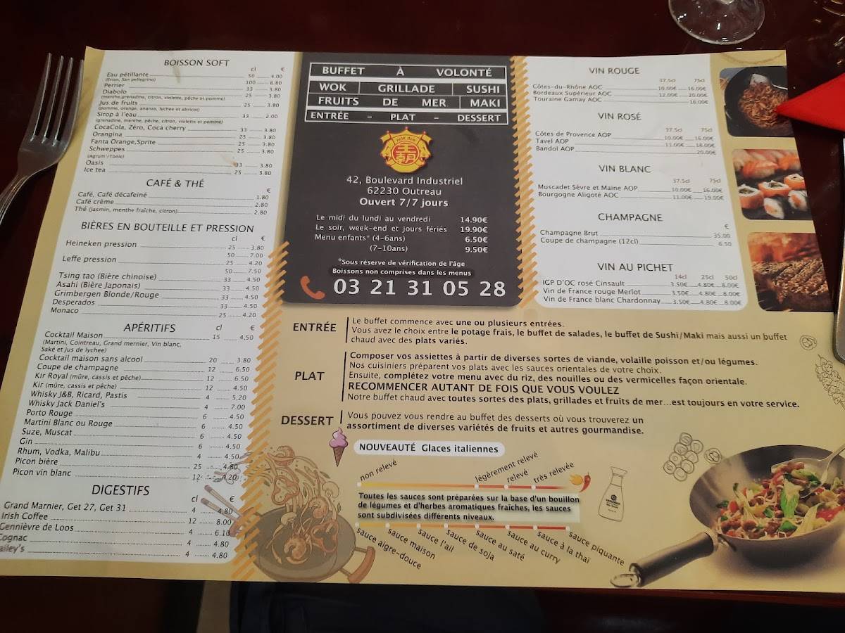 Menu de Wok Sun