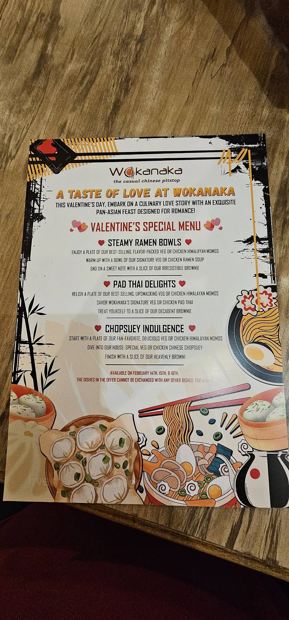 Wokanaka-The Casual Chinese Pitstop menu