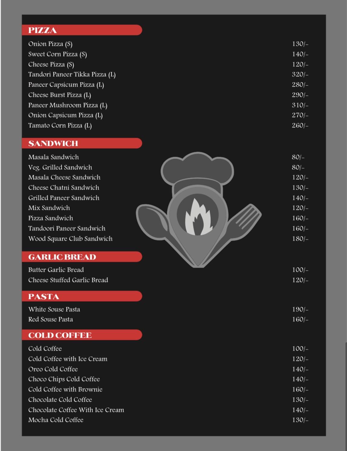 Wood Square Restaurant ( best restaurant in ujjain ) menu