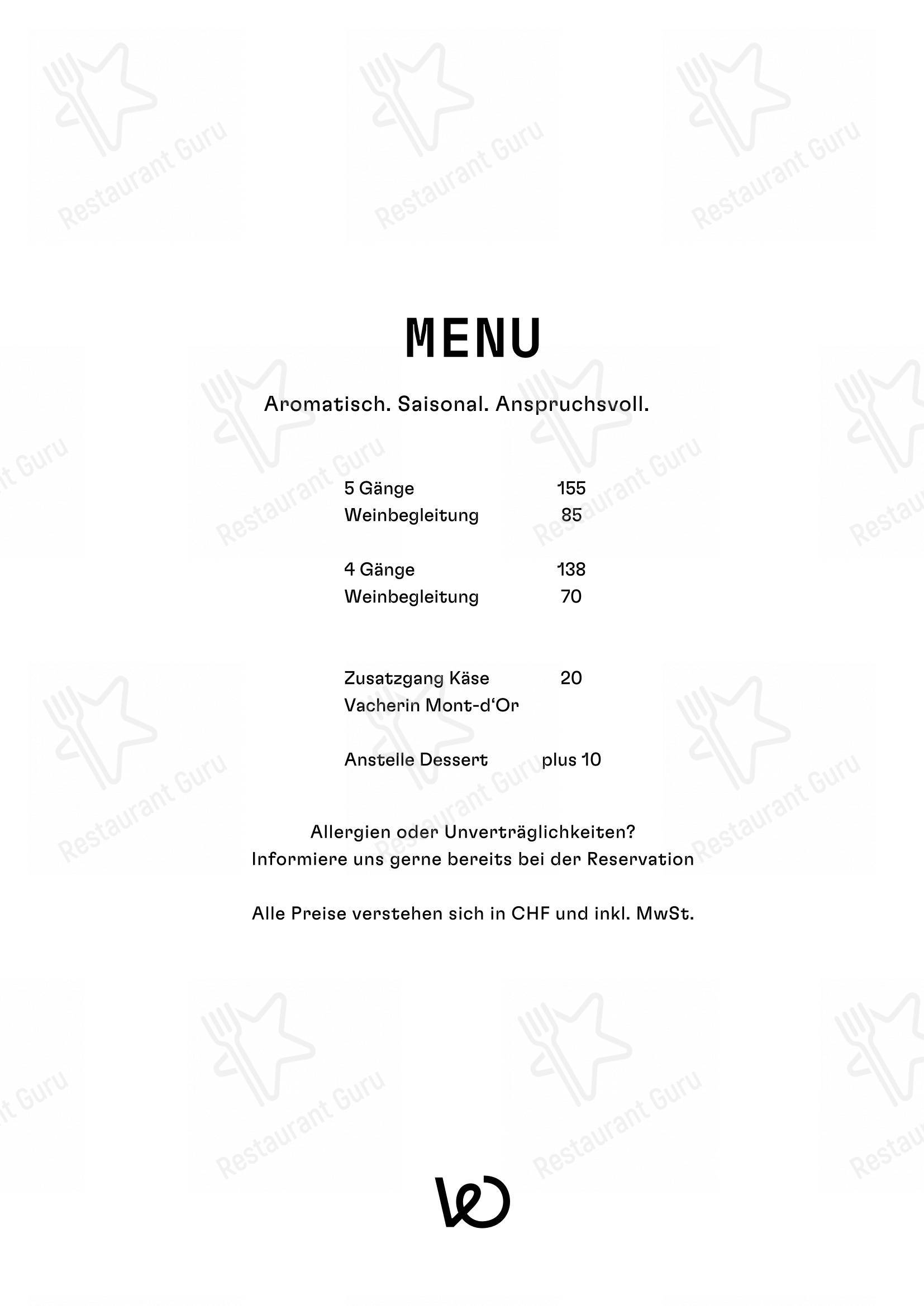 Wöschi in Zurigo - Menu