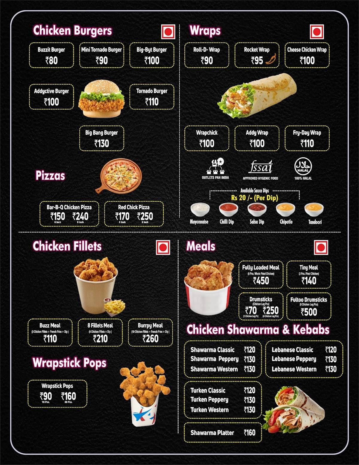 Wrapstick Kota menu