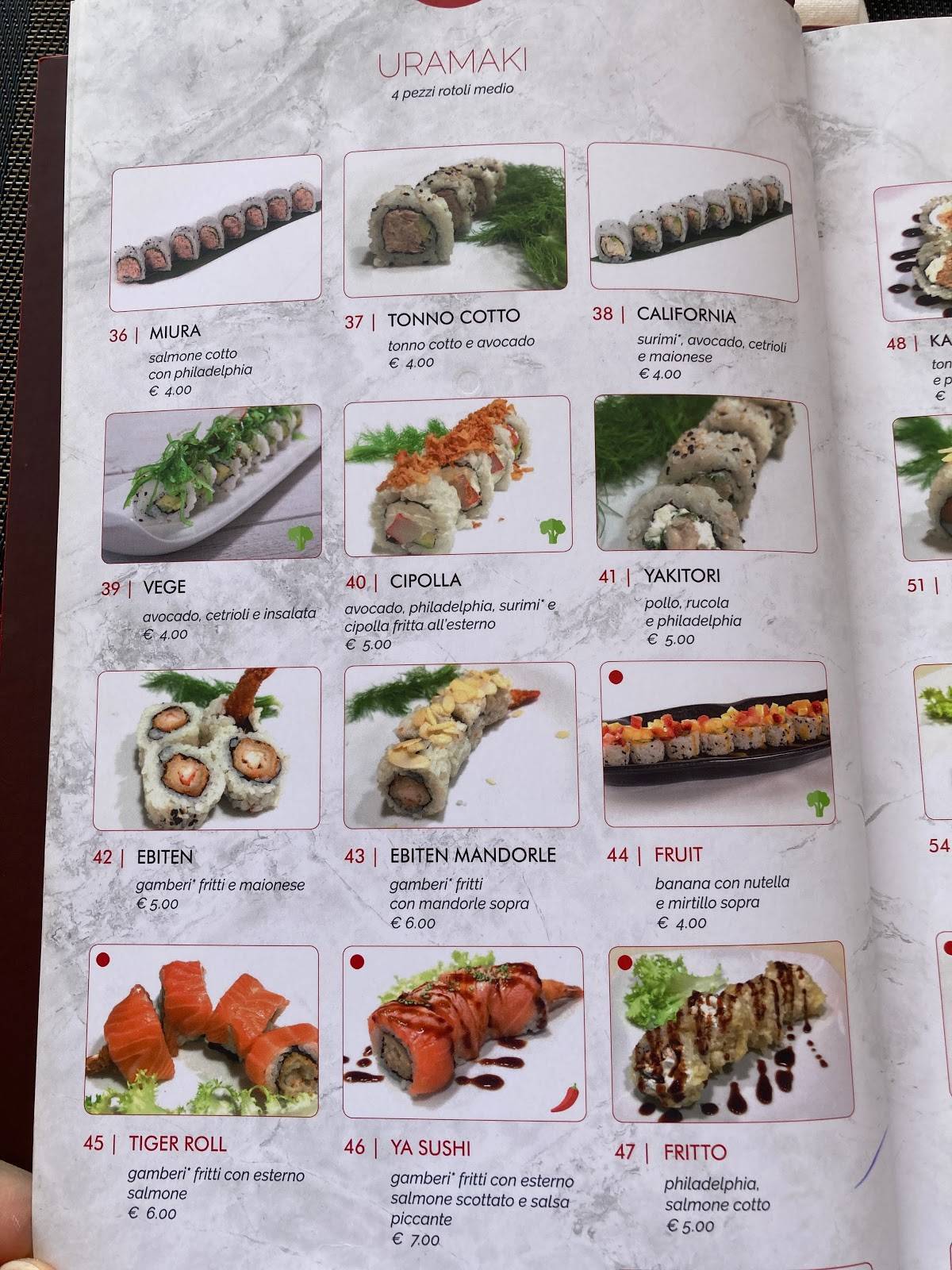 Menu di Ya Sushi! 