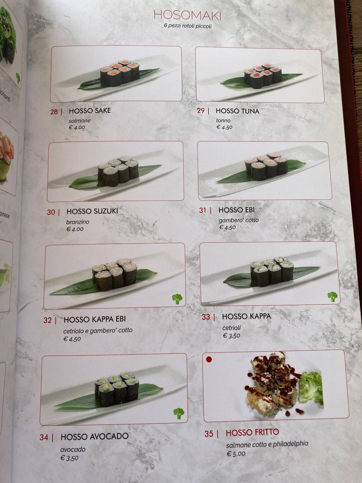Menu di Ya Sushi! 