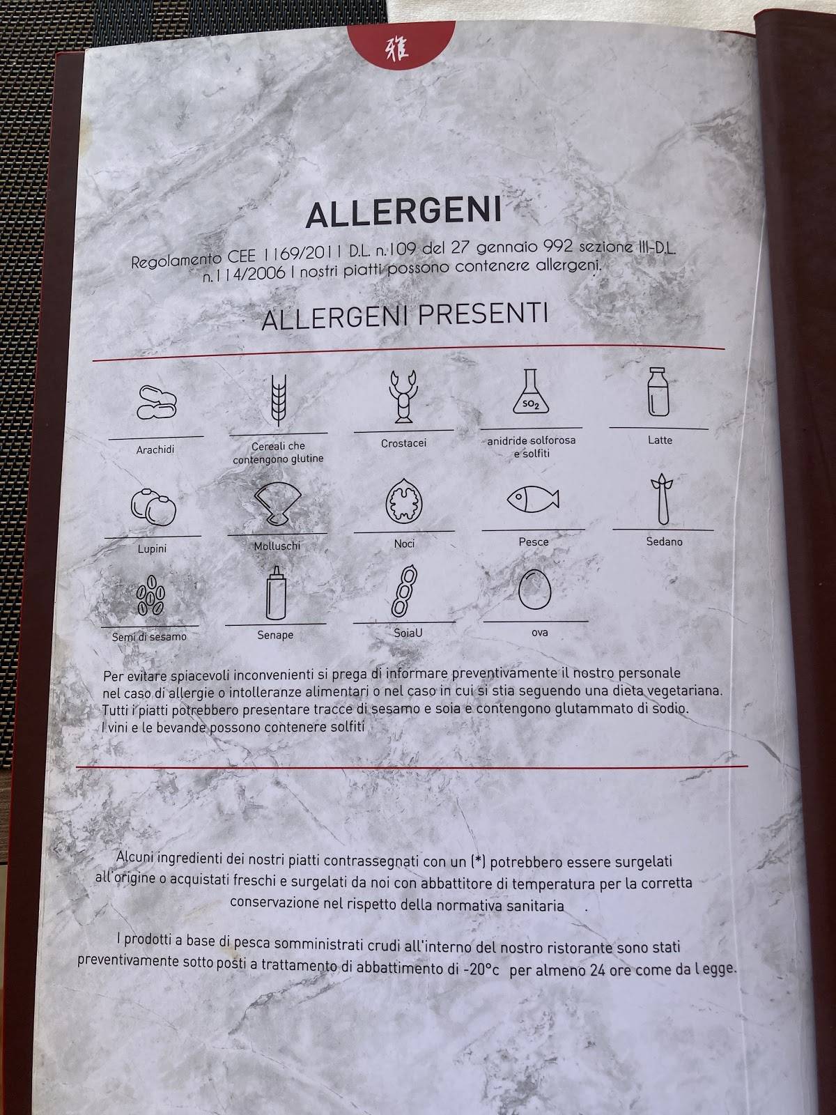 Menu di Ya Sushi! 