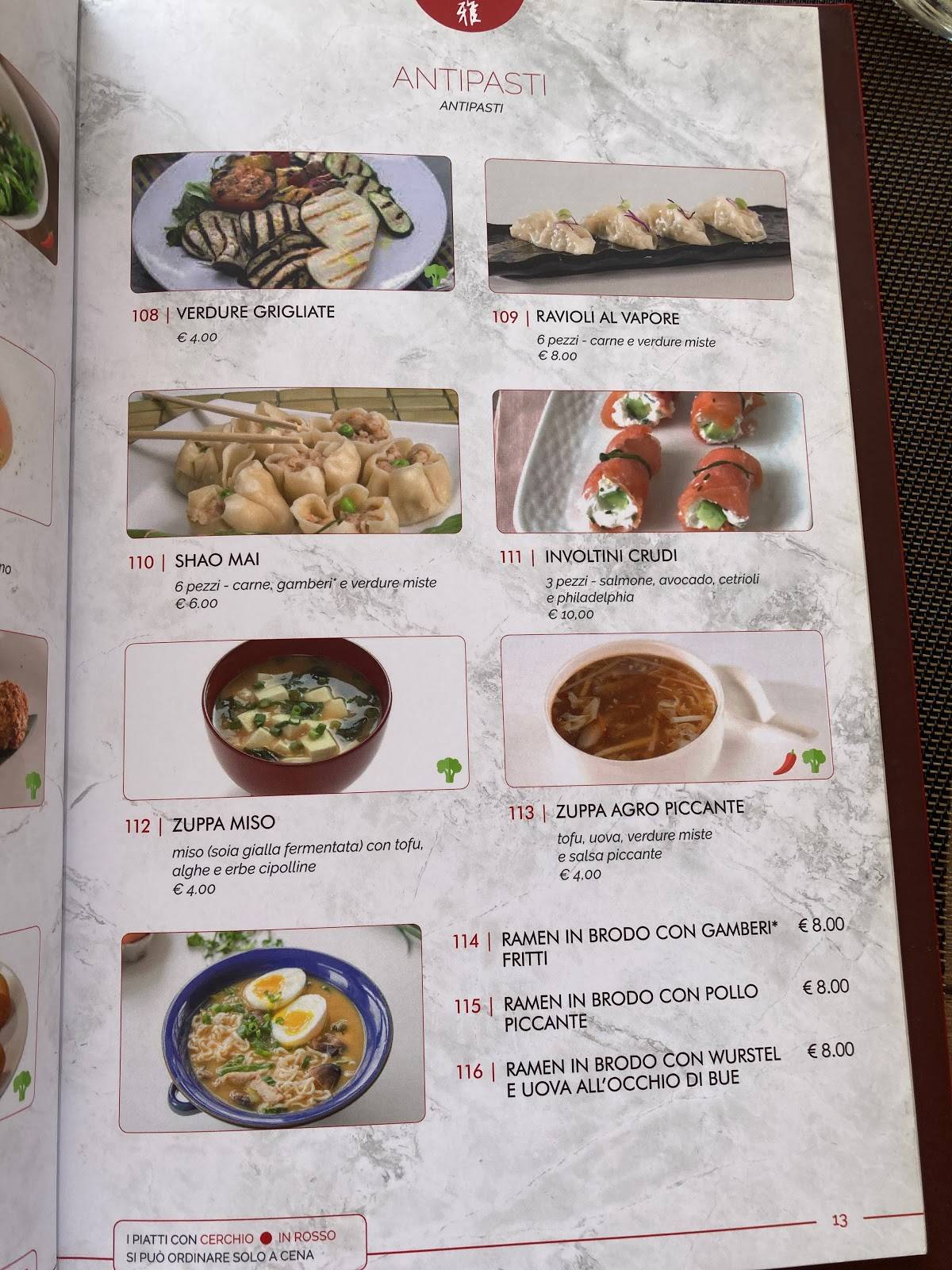 Menu di Ya Sushi! 