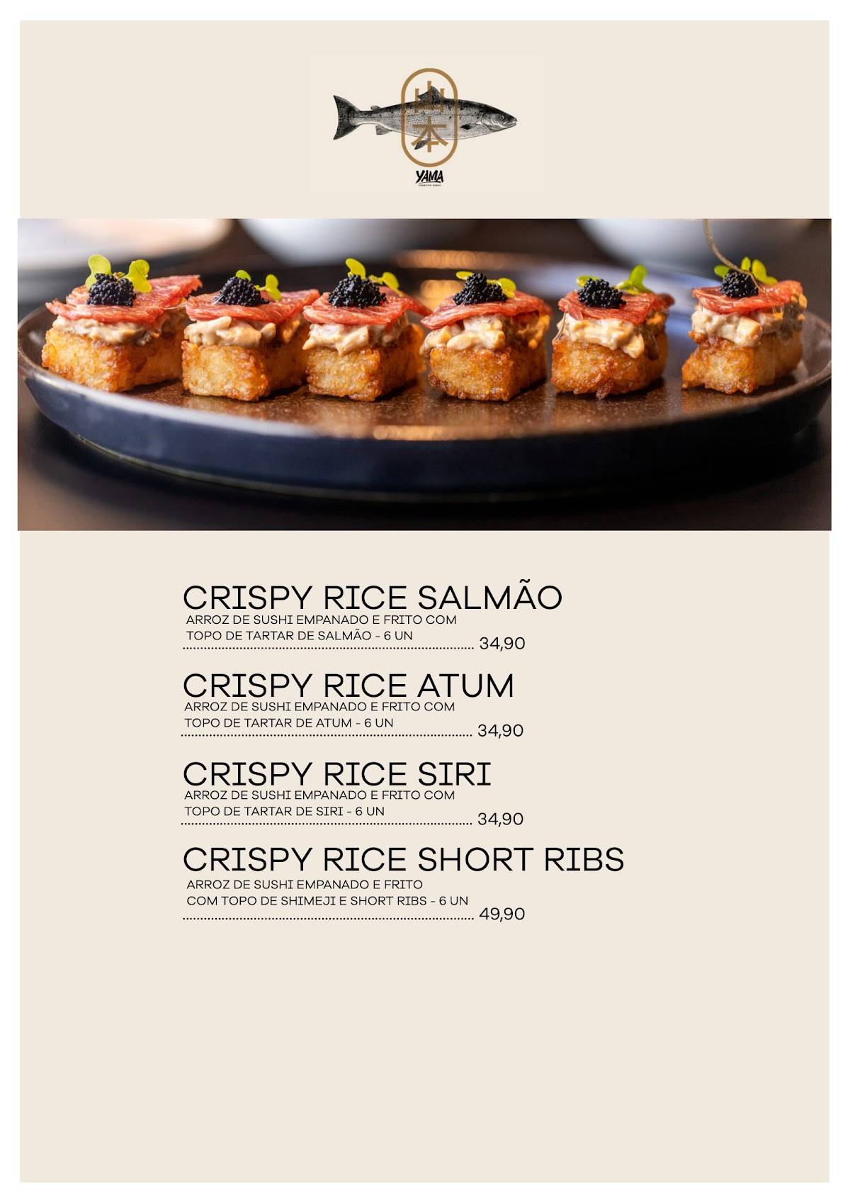 Yama Creative Sushi cardápio
