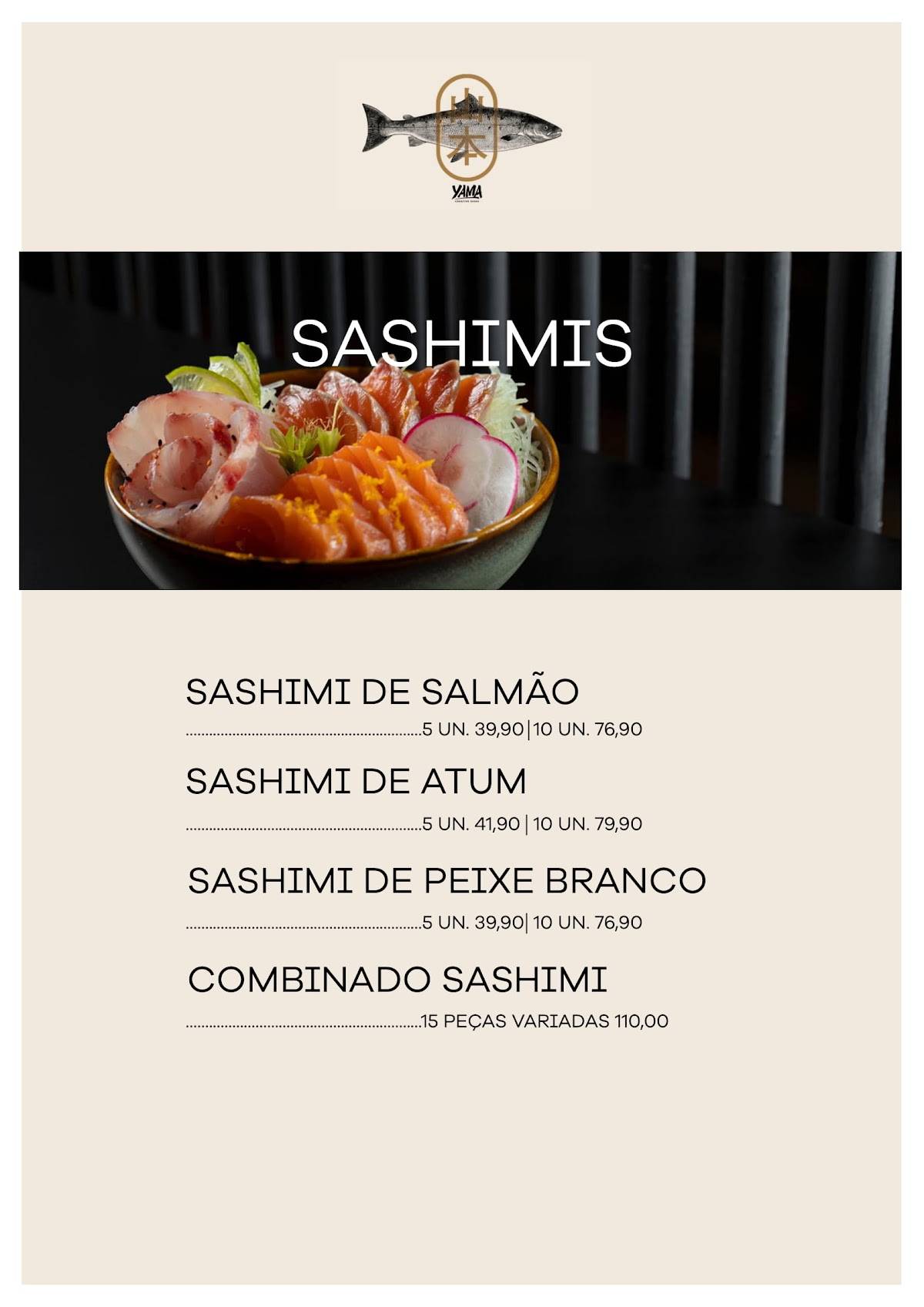 Yama Creative Sushi cardápio