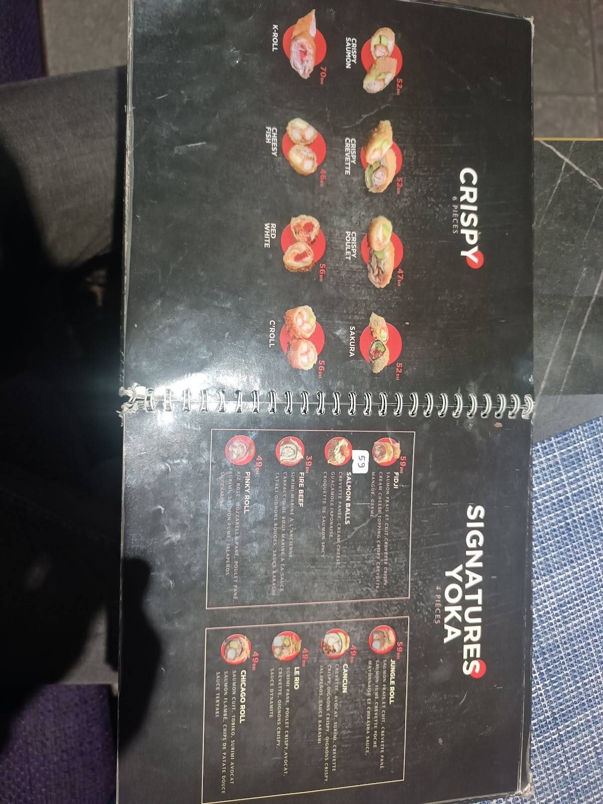 Menu de Yoka Sushi Agdal