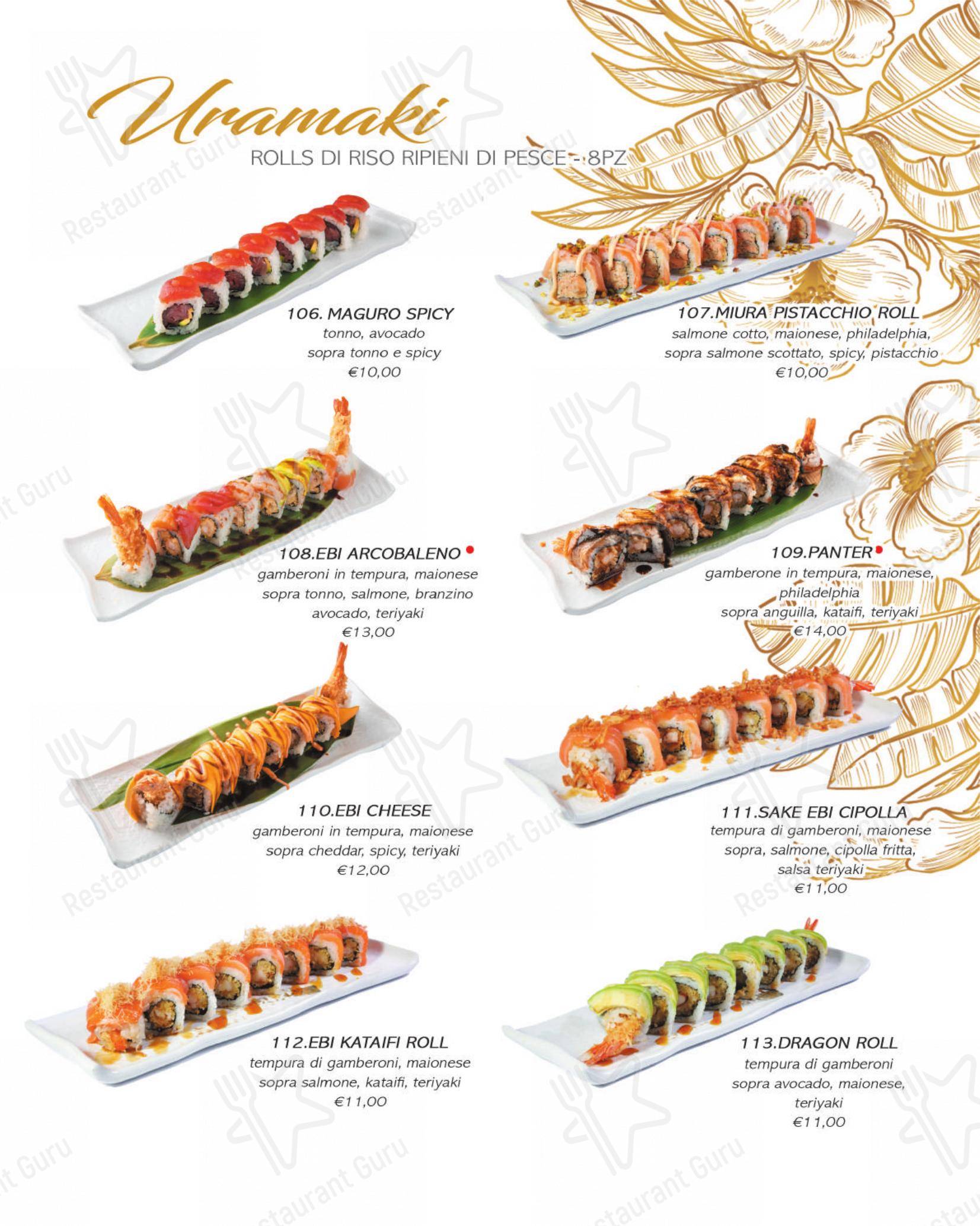 Menu per Yuki Sushi di carini in Carini