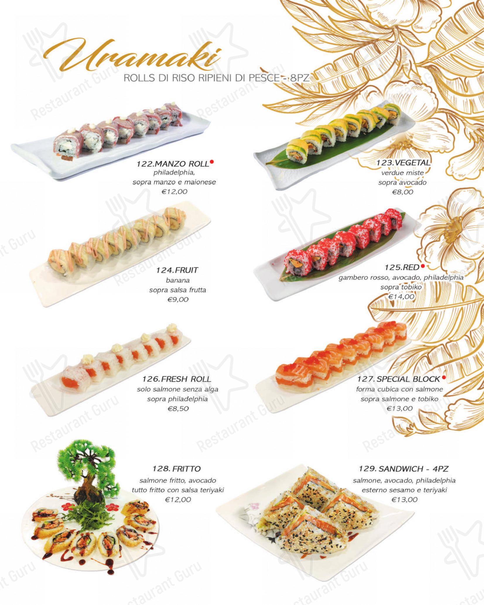Menu per Yuki Sushi di carini in Carini