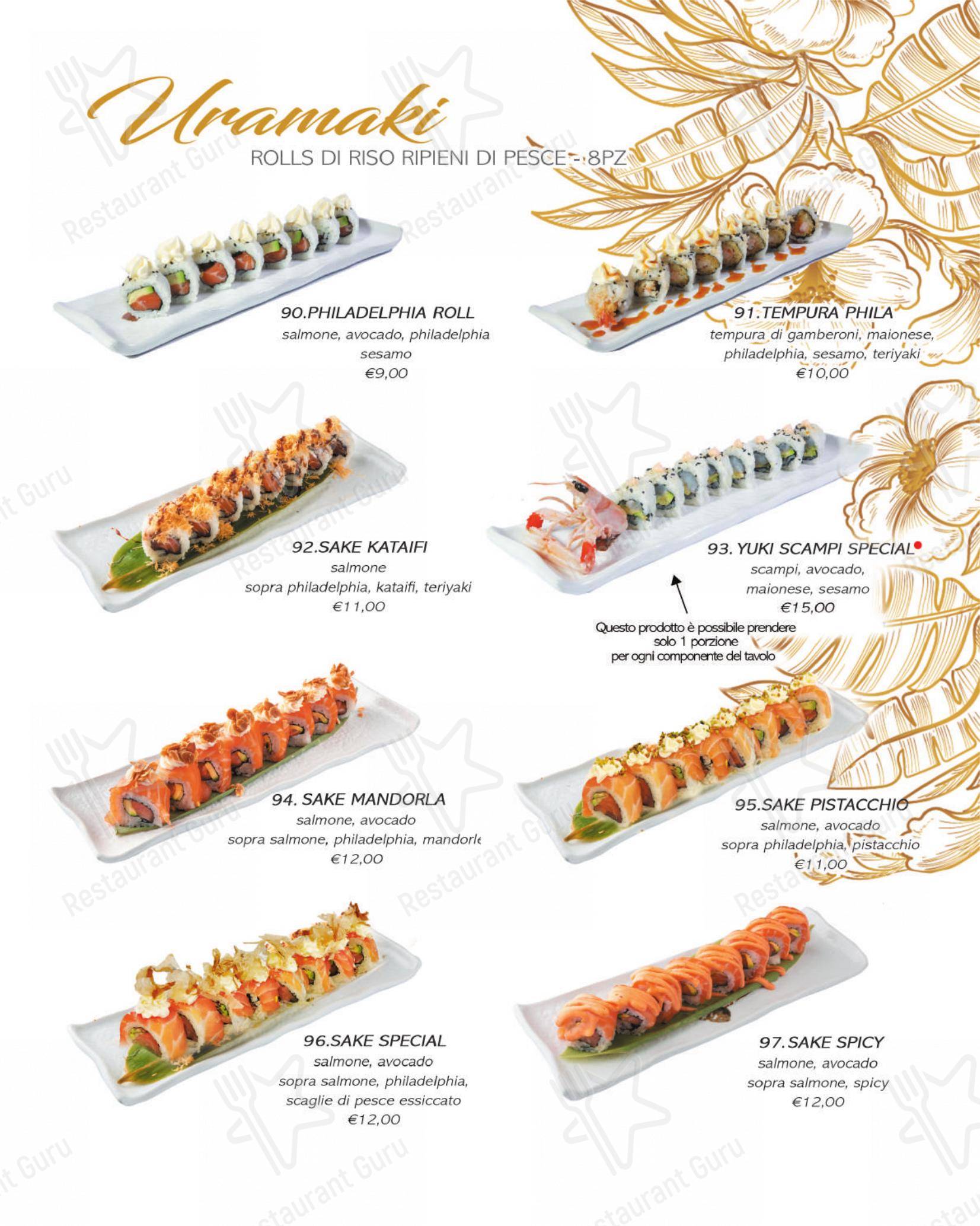 Yuki Sushi di carini in Carini - Menu