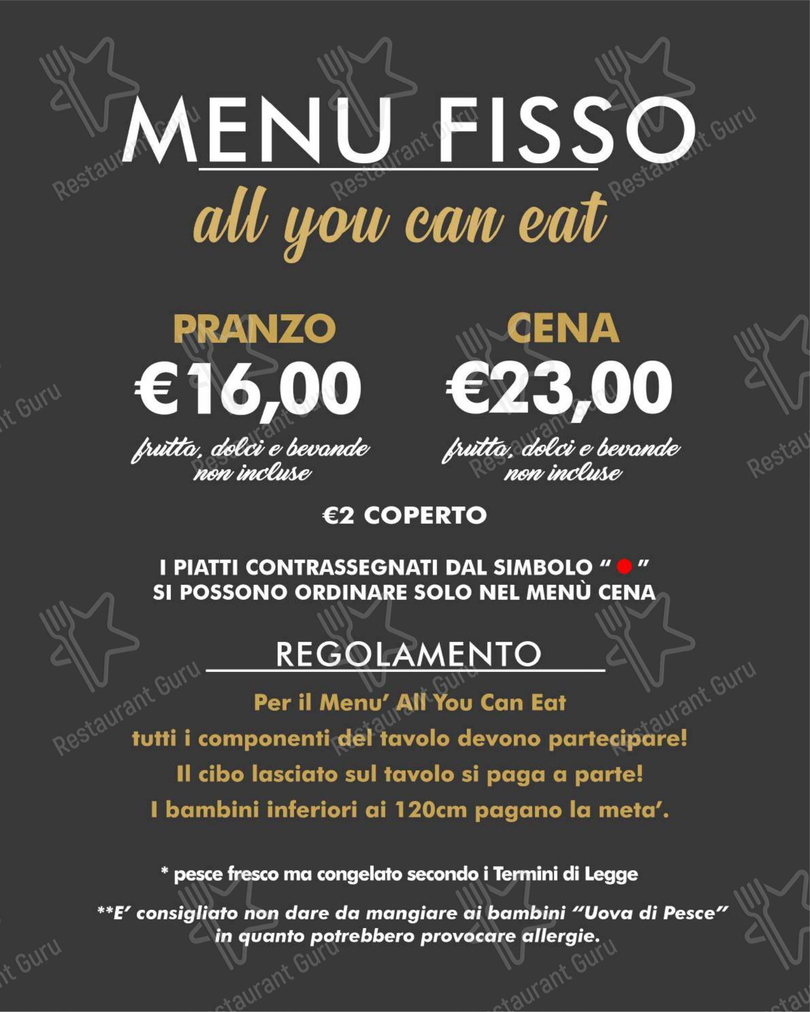 Menu di Yuki Sushi di carini - Menu