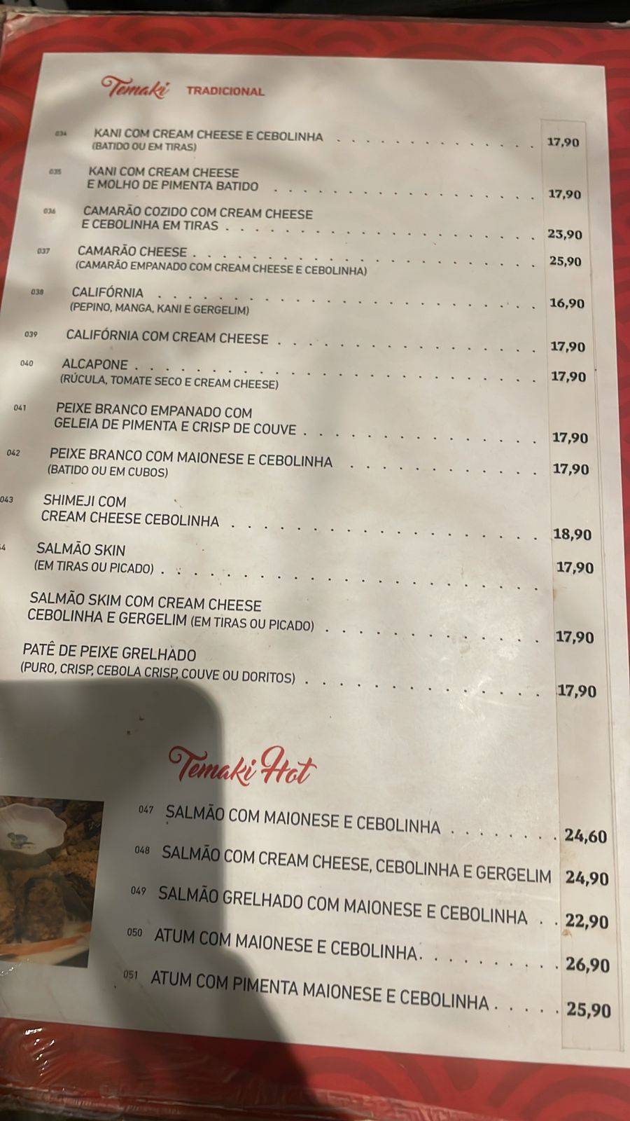 Yuuki Sushi Bar cardápio