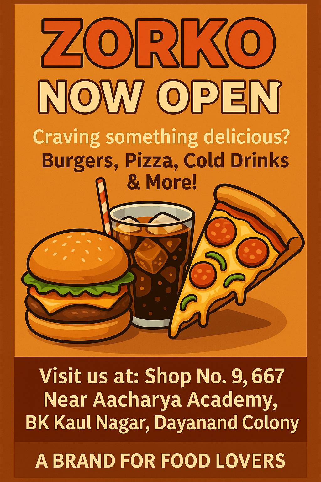 ZORKO BRAND OF FOOD LOVERS menu