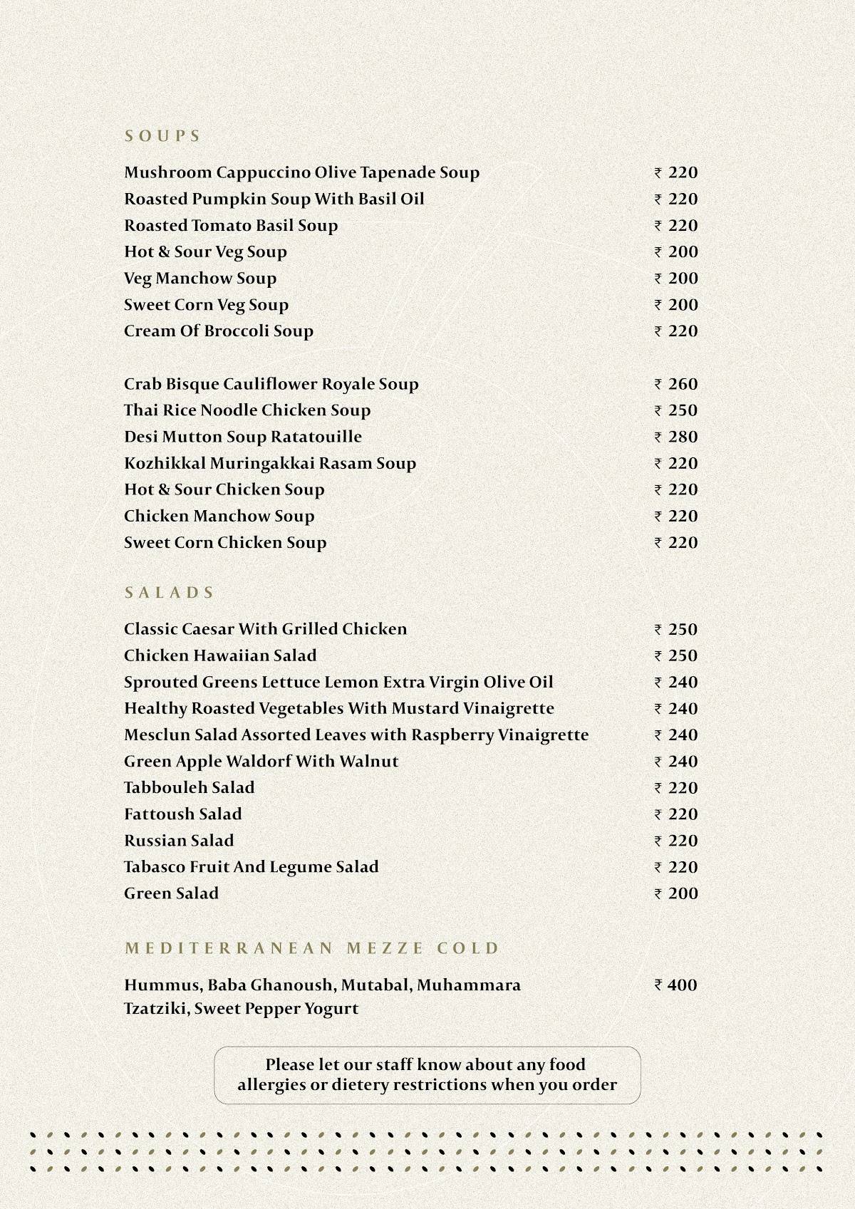 Zaitoon Signature menu