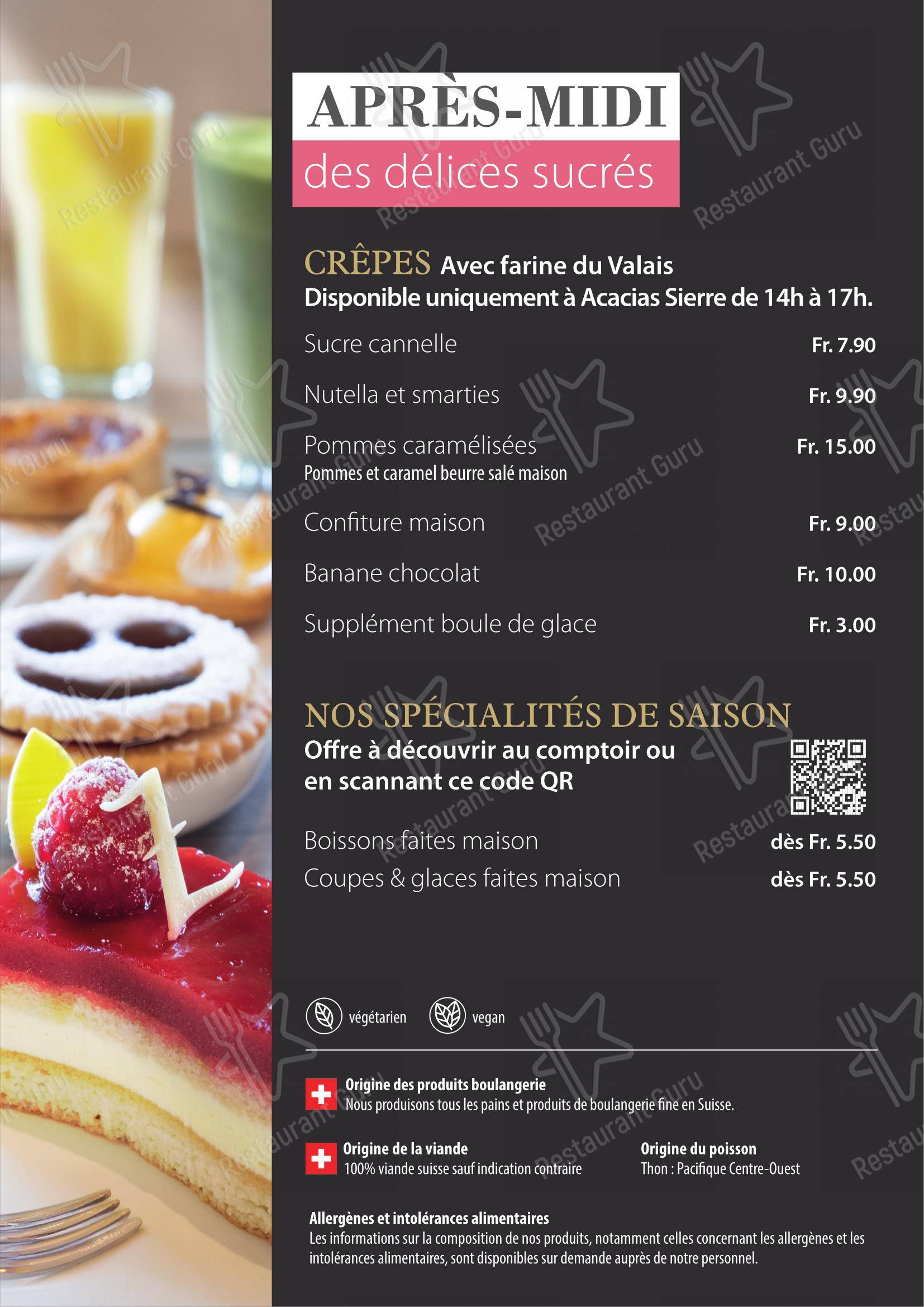 Menu di Zenhäusern Visp Bahnhof - Menu bar