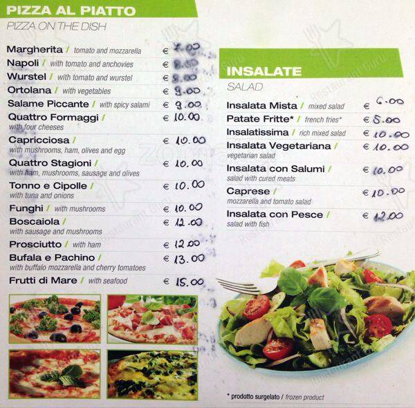 Menu de Zero Gradi