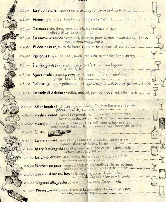 Menu di Bove’s 