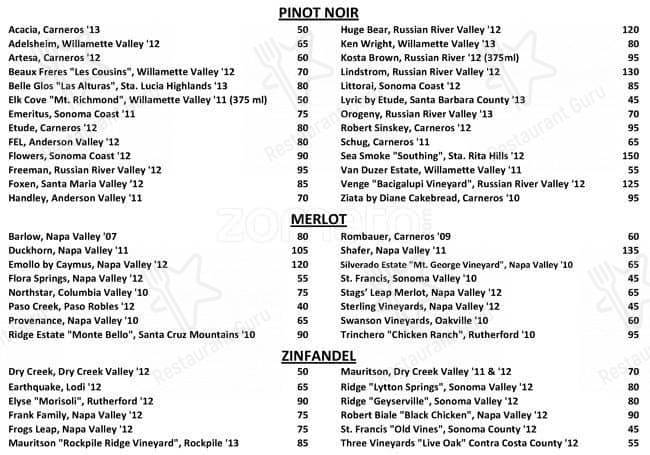 Menu at Steiner Ranch Steakhouse, Austin, Steiner Ranch Blvd