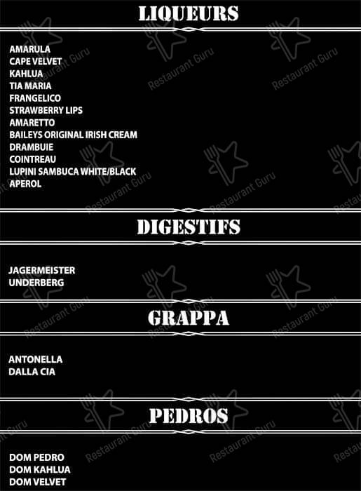 Carta de Trumps Grillhouse and Butchery