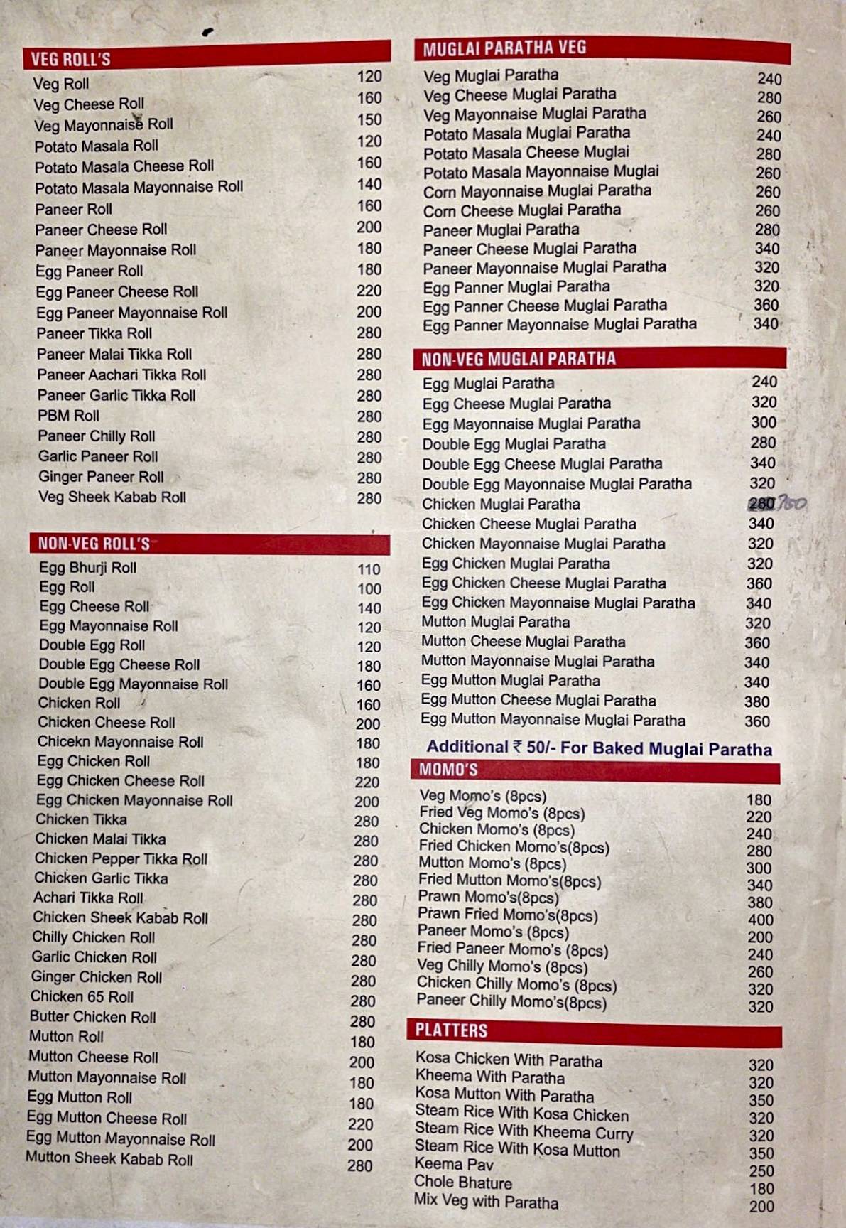 bula’s kitchen menu