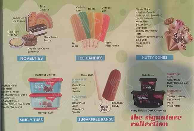 Havmor Ice creams - Raja Park menu