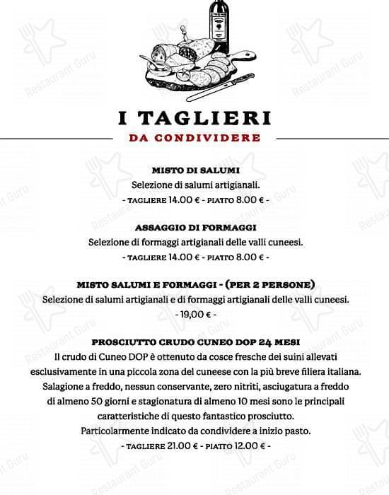 Menu di Bove’s 