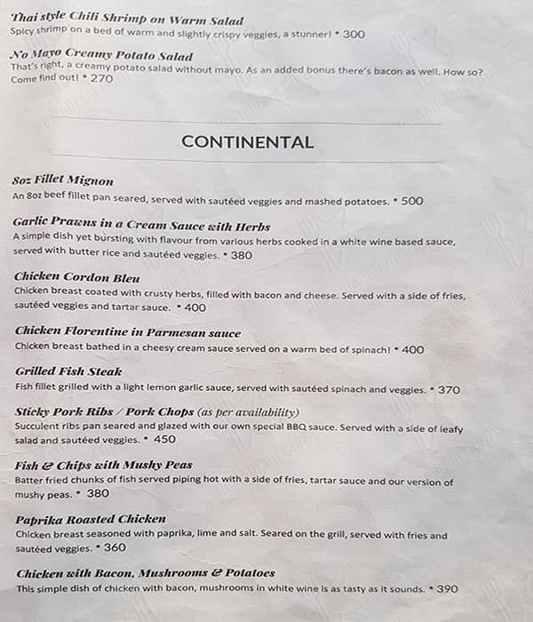 Cashew Tree menu